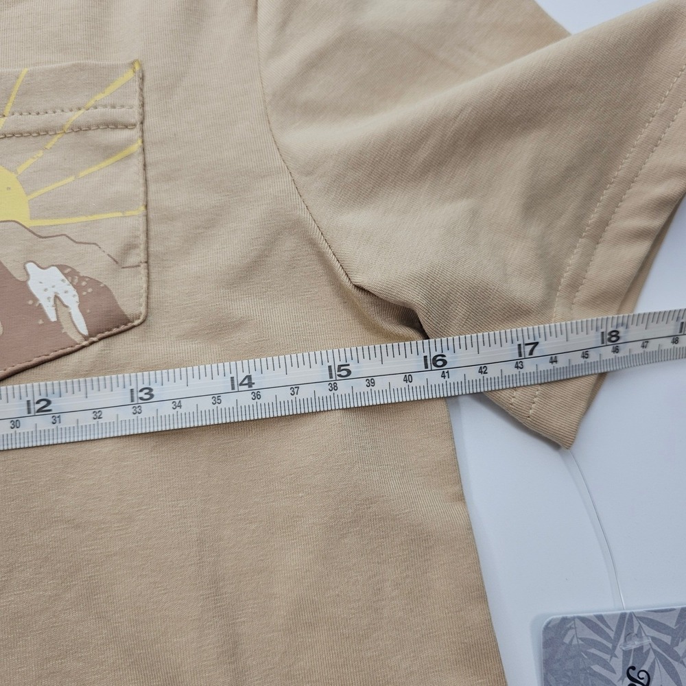 Tommy Bahama Kids Tan Mountain Sun Pocket T-Shirt Boys Size L 10/12 New - Picture 7 of 9